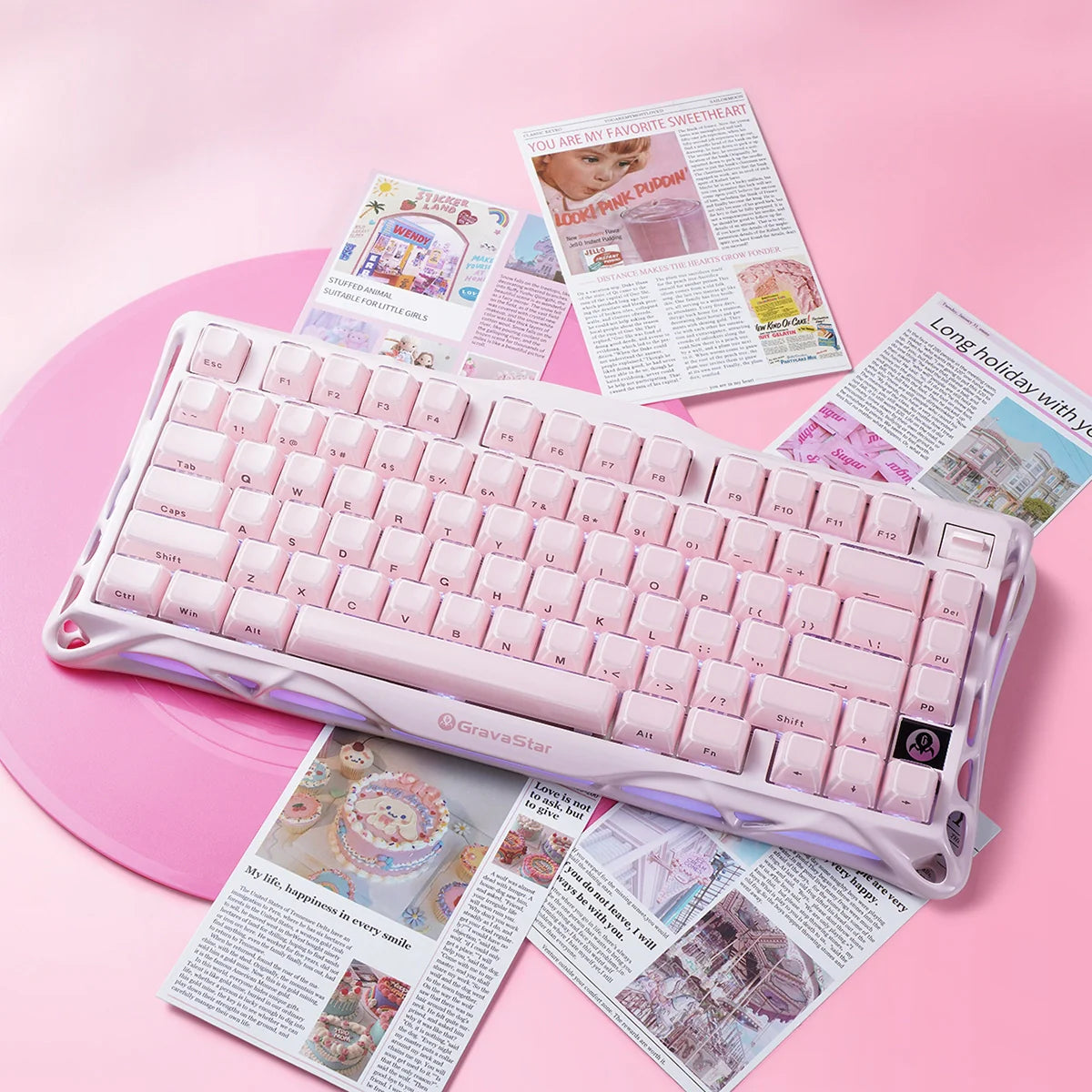 GravaStar Mercury K1 Sakura Pink | 75% Mechanical Gaming Keyboard GravaStar Mercury K1 Sakura Pink | 75% Mechanical Gaming Keyboard