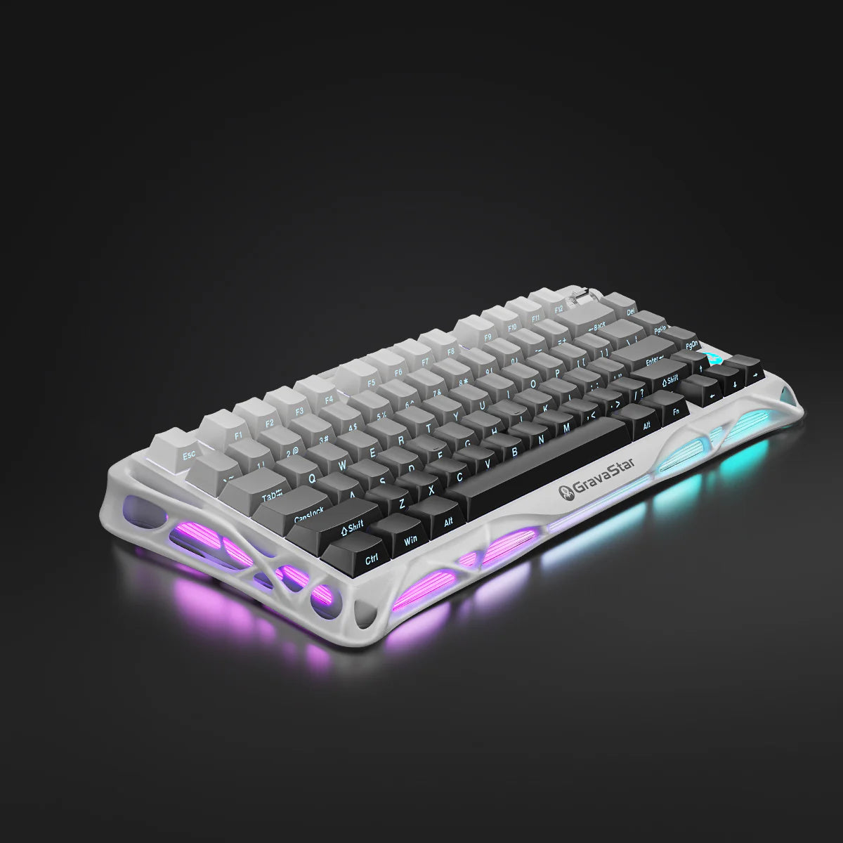 GravaStar Mercury K1 Gradient White | 75% RGB Mechanical Keyboard