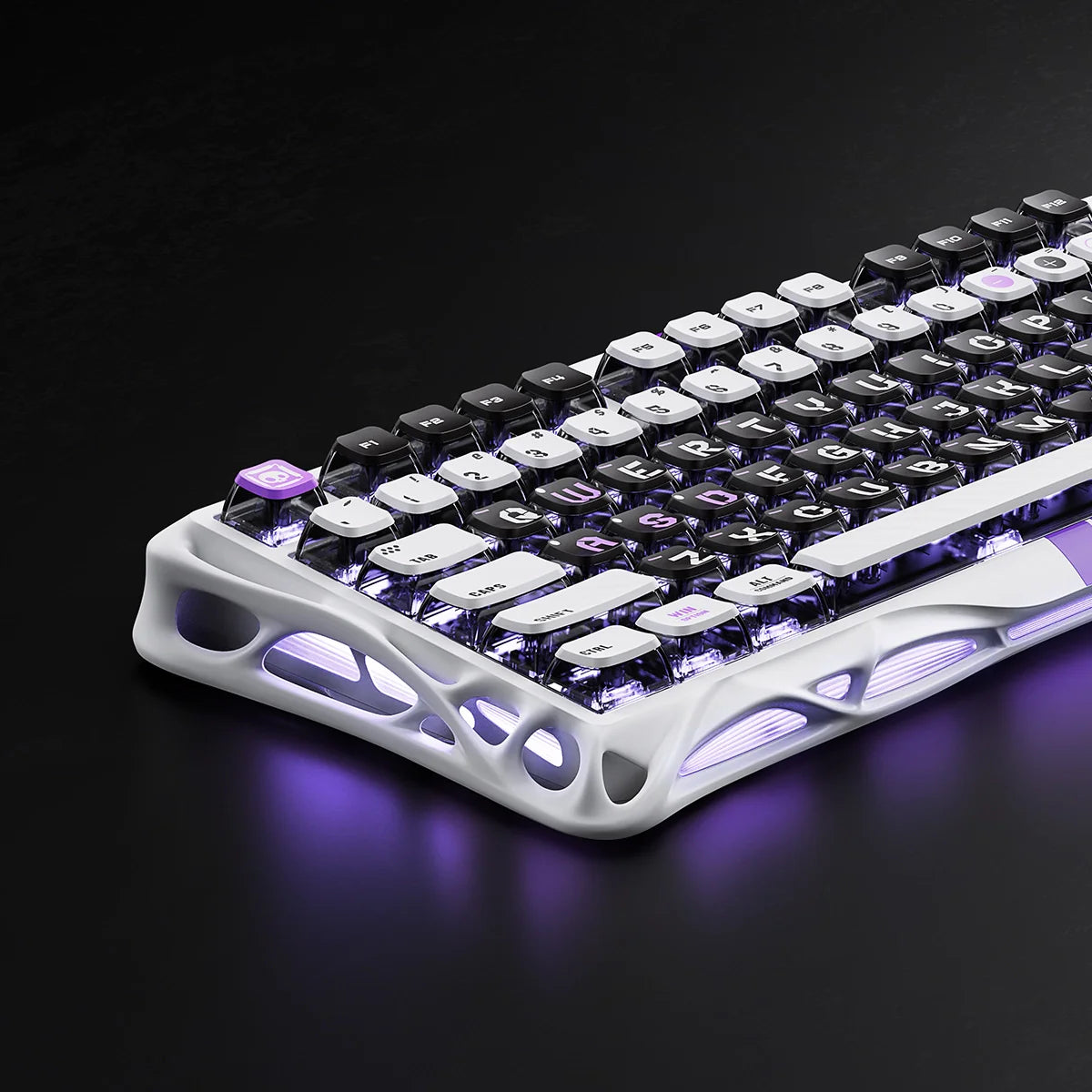 GravaStar Mercury V75 HE Gaming Keyboard - 75% compact layout with Hall Effect magnetic switches, 8kHz polling rate, 0.125ms latency, adjustable actuation 0.1-3.5mm, dynamic rapid trigger, RGB lighting 16 modes, semi-aluminum construction, hot-swappable switches, 5-layer acoustic foam, perfect for FPS gaming, CS2, Valorant, competitive esports