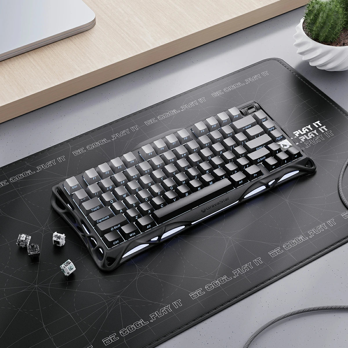 GravaStar Mercury K1 Gradient Black | 75% RGB Mechanical Keyboard