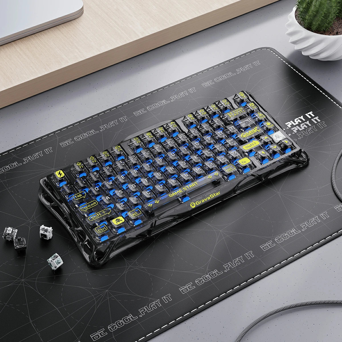 GravaStar Mercury K1 Lite Transparent Black | 75% RGB Mechanical