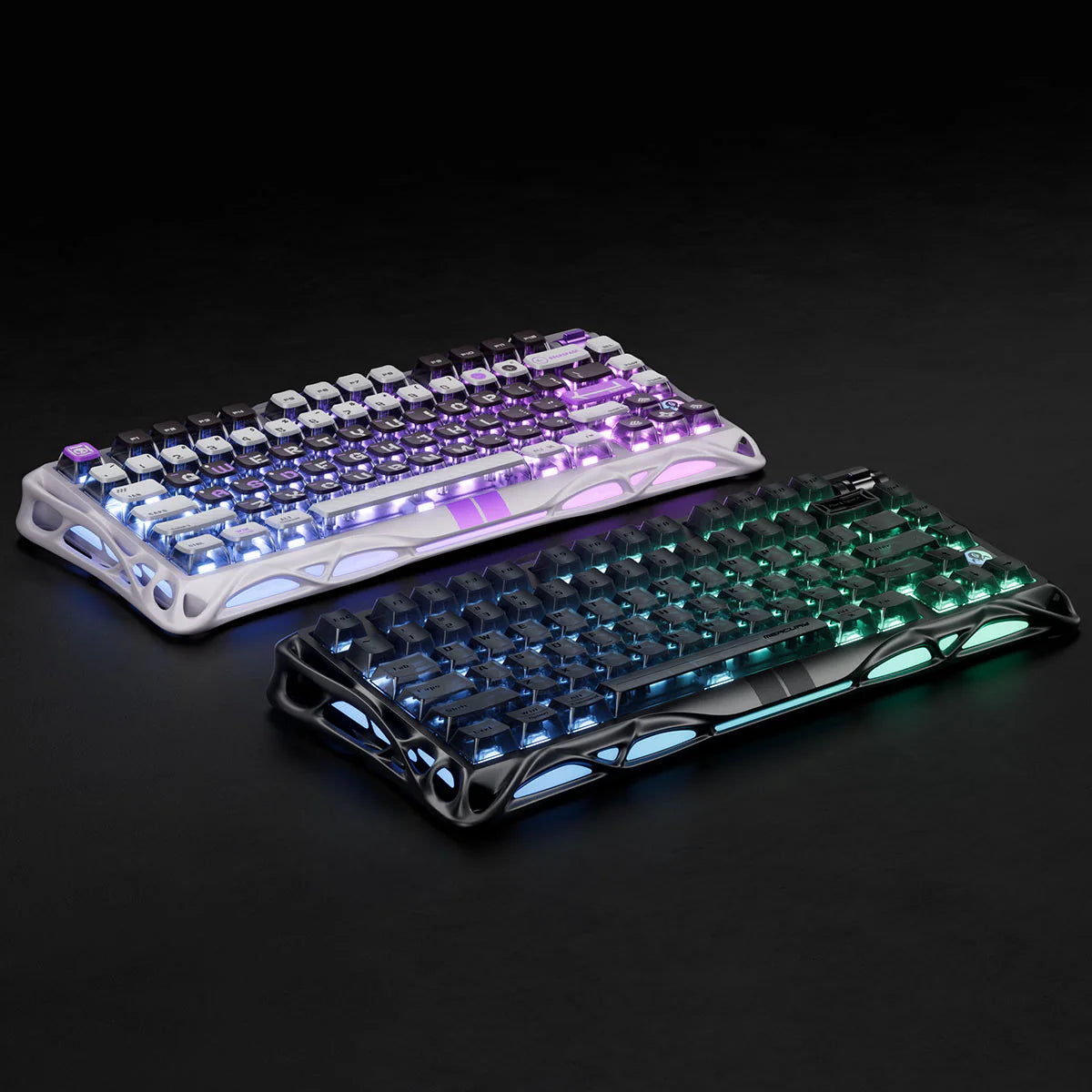 GravaStar Mercury V75 HE Gaming Keyboard - 75% compact layout with Hall Effect magnetic switches, 8kHz polling rate, 0.125ms latency, adjustable actuation 0.1-3.5mm, dynamic rapid trigger, RGB lighting 16 modes, semi-aluminum construction, hot-swappable switches, 5-layer acoustic foam, perfect for FPS gaming, CS2, Valorant, competitive esports