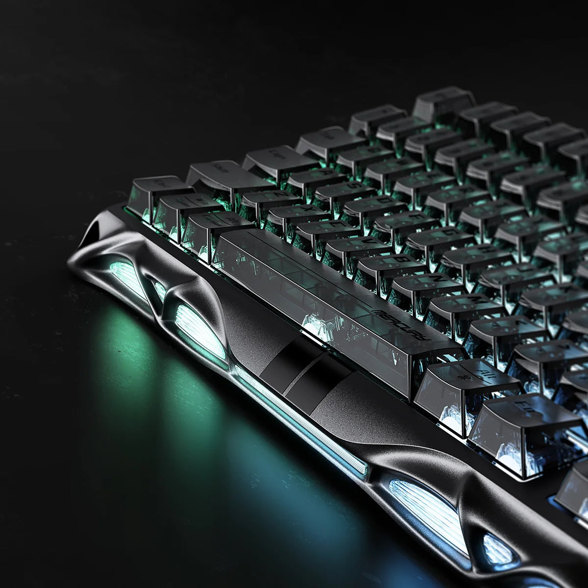 GravaStar Mercury V75 HE Gaming Keyboard - 75% compact layout with Hall Effect magnetic switches, 8kHz polling rate, 0.125ms latency, adjustable actuation 0.1-3.5mm, dynamic rapid trigger, RGB lighting 16 modes, semi-aluminum construction, hot-swappable switches, 5-layer acoustic foam, perfect for FPS gaming, CS2, Valorant, competitive esports
